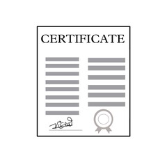 Black and white simple certificate illustration education degree