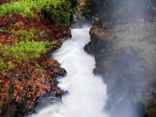 A long exposition of a beautiful waterfall (Parc des Chutes de Sainte-Ursule)