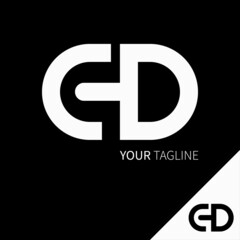 GD Logo Typografy, simple logotype vector isolated