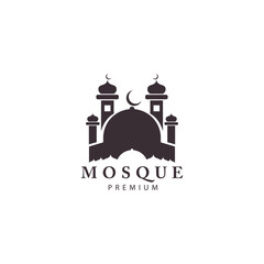 mosque islam place of worship ramadan logo vector icon symbol illustration design