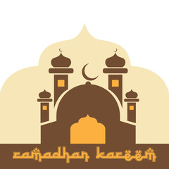 ramadan kareem background mosque islamic logo vector icon symbol illustration design
