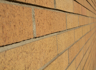 Yellow Orange Brick Wall in Perspective View