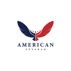 Patriotic American Eagle logo design