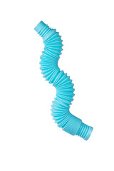Blue tube antistress toy isolated on a white background.