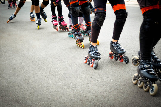 Entrenamiento de deporte carrera de patinaje, estilo de vida saludable.