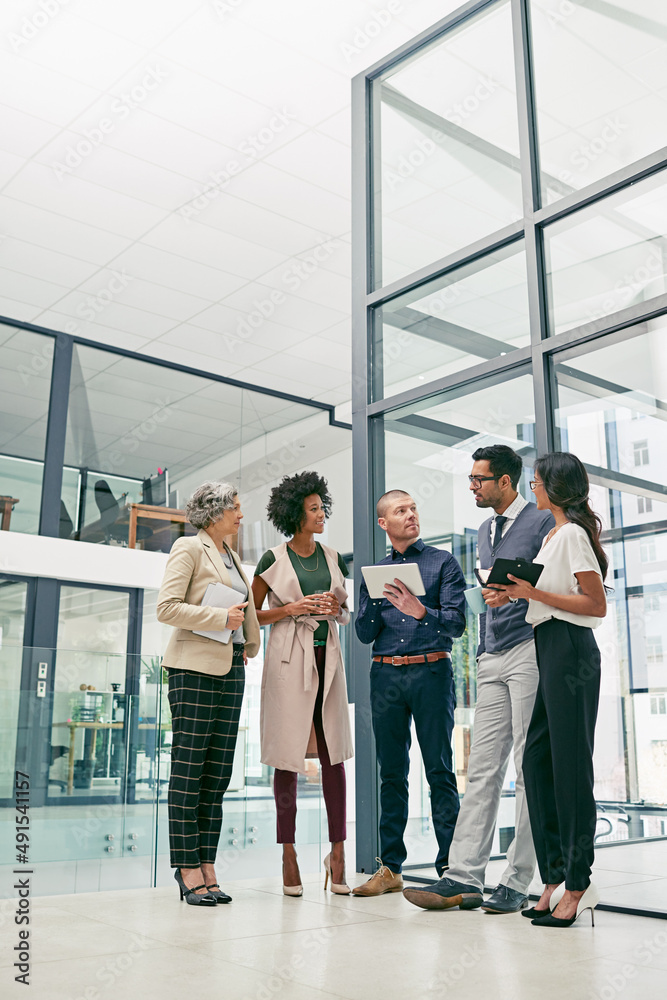 Fototapete business is built on a solid foundation of relationships. shot of a group of colleagues having an in