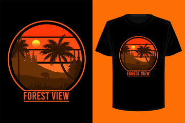 Forest view retro vintage t shirt design