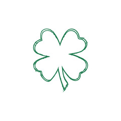 Hand Drawn Shamrock Icon On White Background