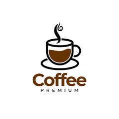 Coffee Cup Logo Vector Icon Illustration