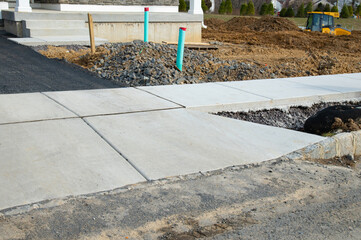 new concrete footpath sidewalk