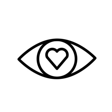 Sketch eye heart. Love concept. Heart icon set. Love symbol. Vector illustration. stock image.