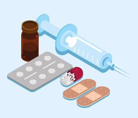 pharmacy syringe and medicine