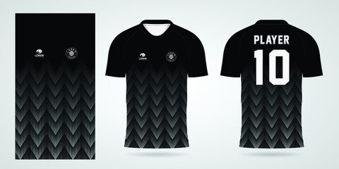 black sports shirt jersey design template