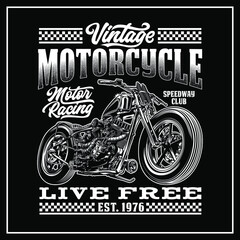 VINTAGE MOTORCYCLE ILLUSTRATION GRAPHIC