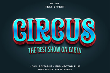 Circus Show 3D Editable Text Effect - obrazy, fototapety, plakaty