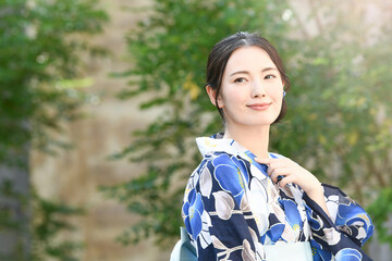 Portraits of beautiful Japanese women who look good in yukata