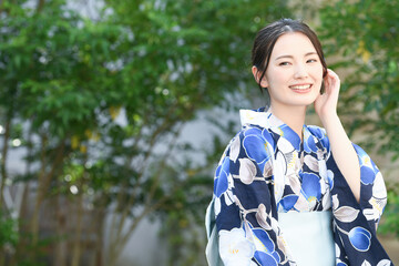 Portraits of beautiful Japanese women who look good in yukata