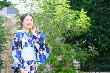 Portraits of beautiful Japanese women who look good in yukata