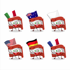 Austria flag cartoon character bring the flags of various countries