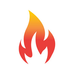 Fire flame isolated on white background.