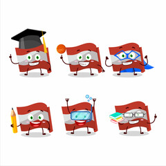 School student of austria flag cartoon character with various expressions
