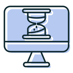hour glass and computer monitor gamer