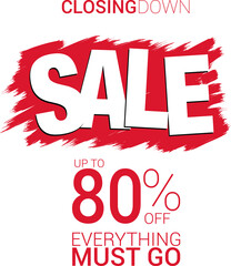 Sale banner template vector design. Closing Down Sale.