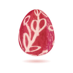 red Ester egg isolated vector illustration with drawn elements