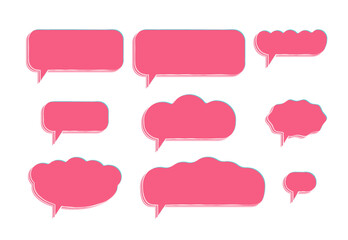 speech balloon vector illustration set