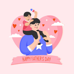 Father and Son Playing Together in Father's Day