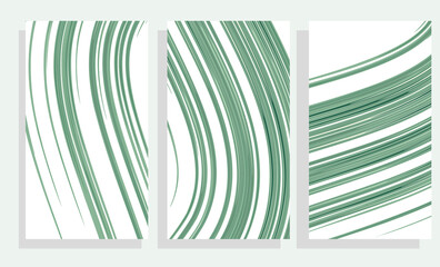 stripes motion green vector background set