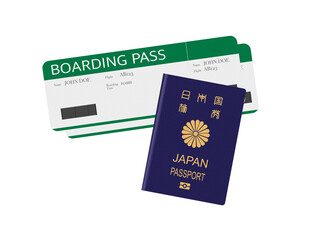 日本国パスポート　青　搭乗券