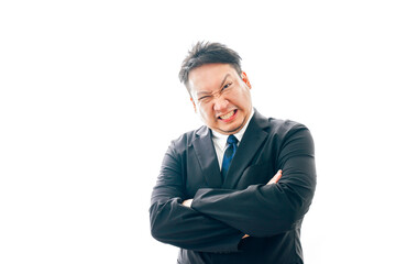 暴力を振るう中年男性