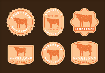 Angus silhouette. isolated angus silhouette. vintage retro print cow silhouette for meat business, meat shop, restaurant menu.