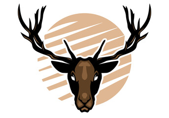 Head deer design illustration