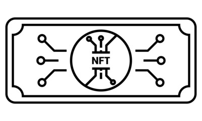 NFT currency. Thin line icon for graphical user interface. Vector illustration on white background.