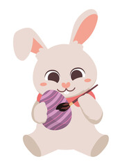 bunny painting a egg
