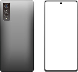 スマホ スマートフォン モックアップ 本体 前面 背面 黒 smartphone mockup screen vector illustration 