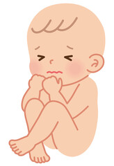 苦しそうな赤ちゃん　胎児