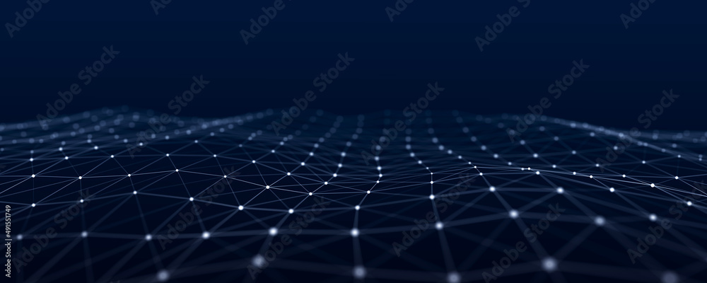 Poster abstract digital background science technology networks big data link 3d rendering.