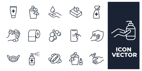 set of Disinfection and cleaning elements symbol template for graphic and web design collection logo vector illustration