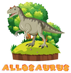 Allosaurus standing on the ground