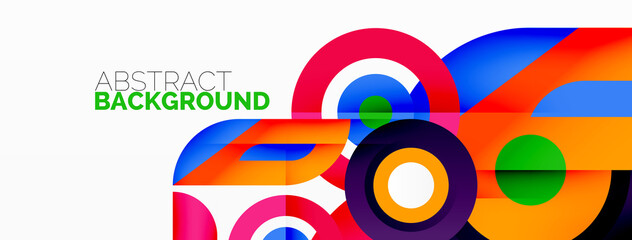 Fototapeta premium Rings and circles geometric abstract background for wallpaper, banner, backdrop