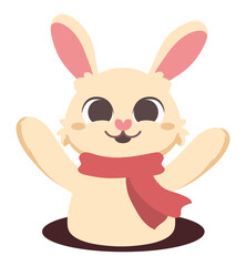 cute rabbit with scarf