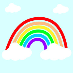 rainbow 6 colors red, orange, yellow, green, blue and purple