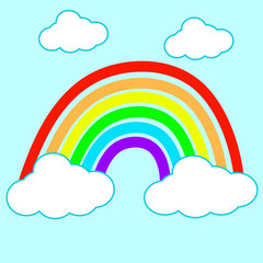 rainbow 6 colors red, orange, yellow, green, blue and purple