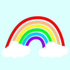 rainbow 6 colors red, orange, yellow, green, blue and purple