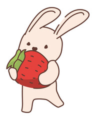 cute rabbit and fruit