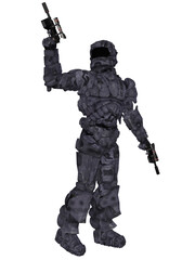 3d illustration of a futuristic male soldier