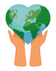 hands world shape heart